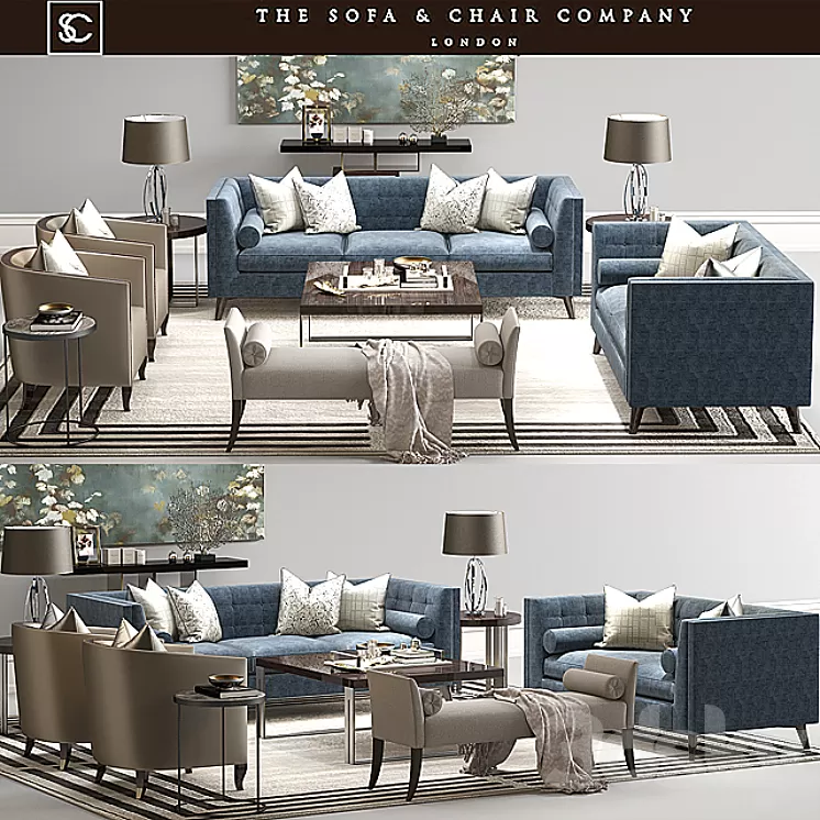 The Sofa & Chair Company set 02 3D Model