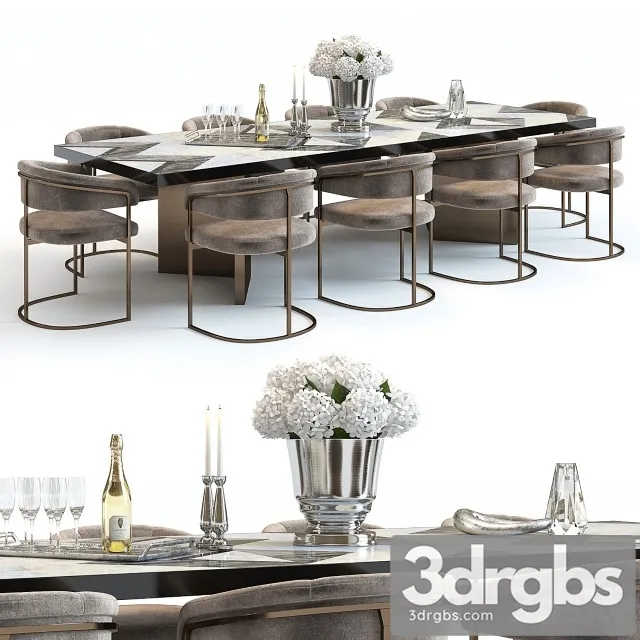 The Sofa Chair Revenge Table set 3D Model Free