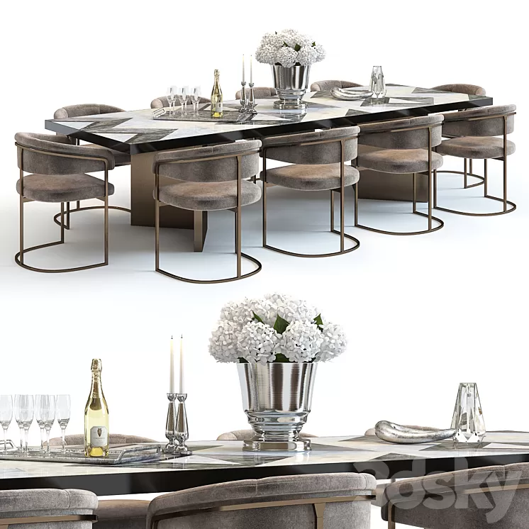 The Sofa & Chair Revenge Table set 3D Model