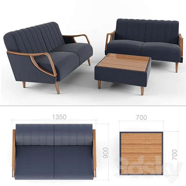 The sofa + table 3DModel
