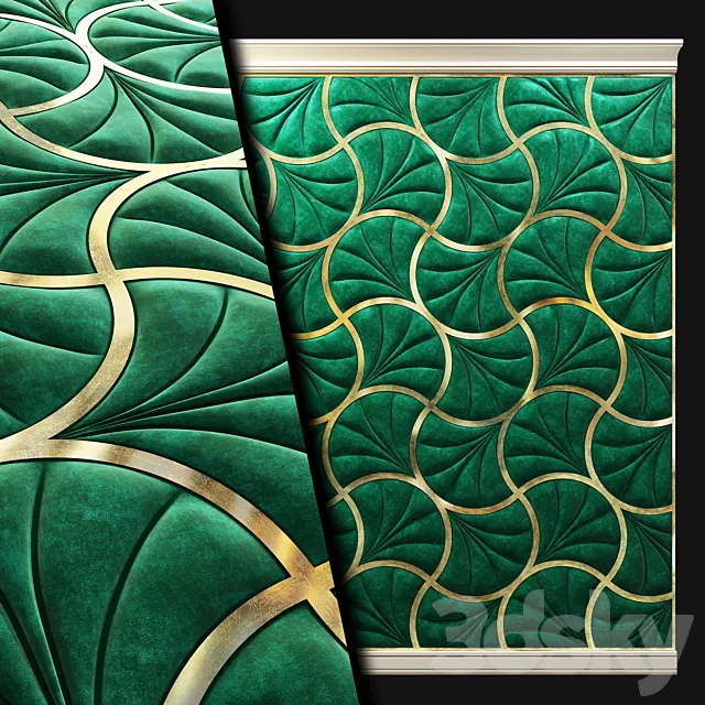 The soft decorative panel for walls. 3D Model