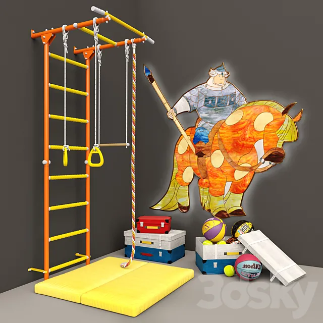 The Swedish wall "Karusel S1"; Stained-glass window bracket "Dobrynya Nikitich" 3DModel