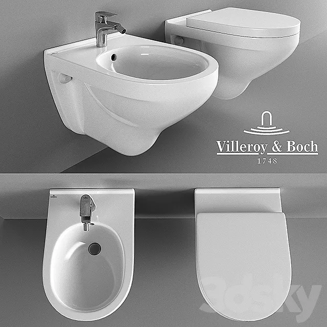The toilet and bidet Villeroy Boch O'Novo 3DModel