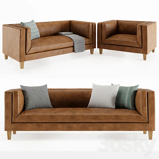 The Vittoria Sofa set 3D Model