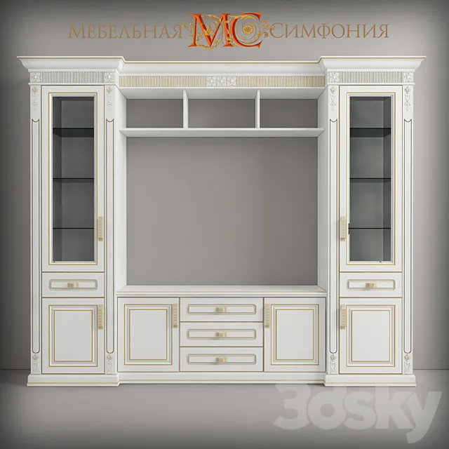 The wall of the company "Furniture Symphony" in a classic style 3D Model