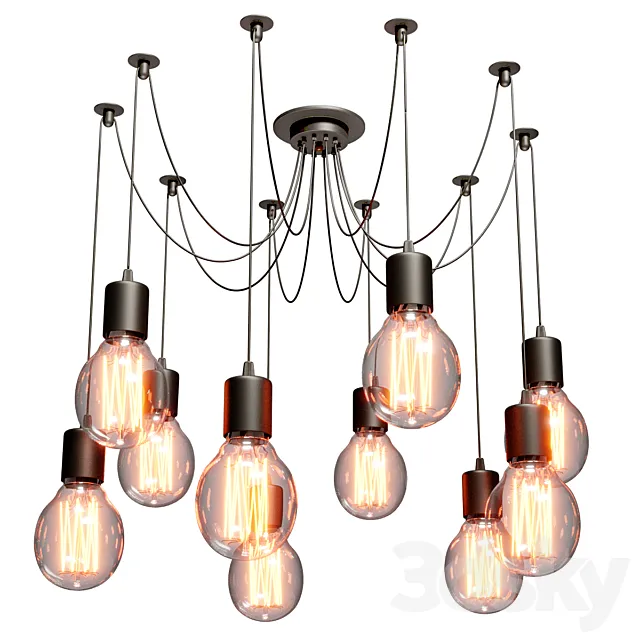 The Warmly Spider Chandelier 3D Model