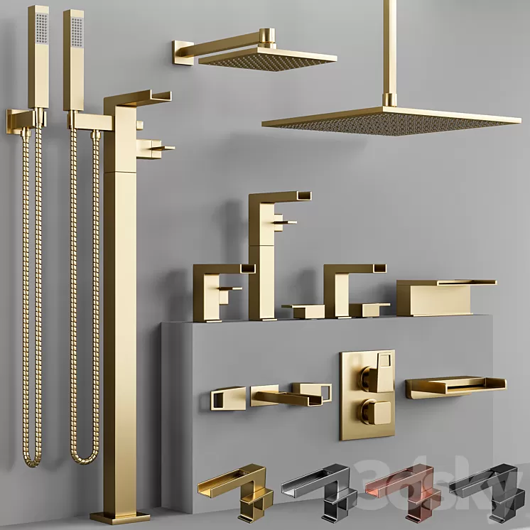 the watermark collection EDGE bathroom faucet set 3D Model