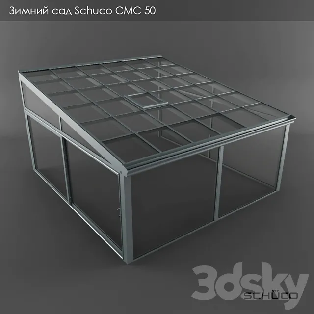 The winter garden Schuco CMC 50 with pent roof 3D Model