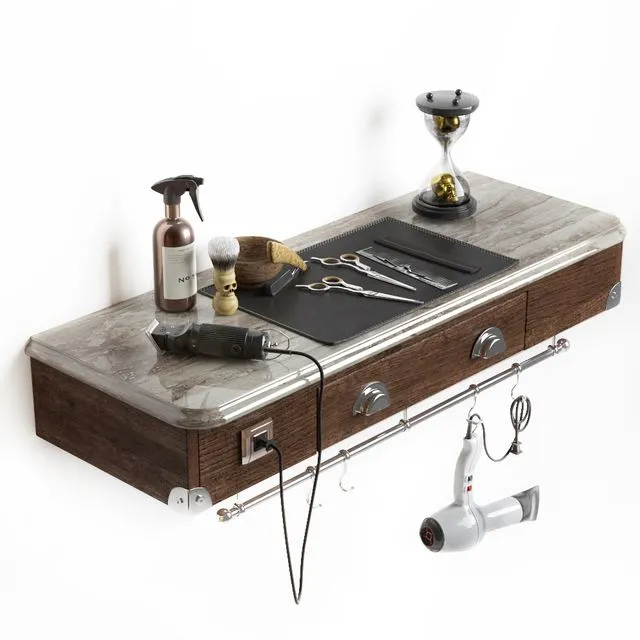 The working table of the hairdresser. Barbershop 3D Model