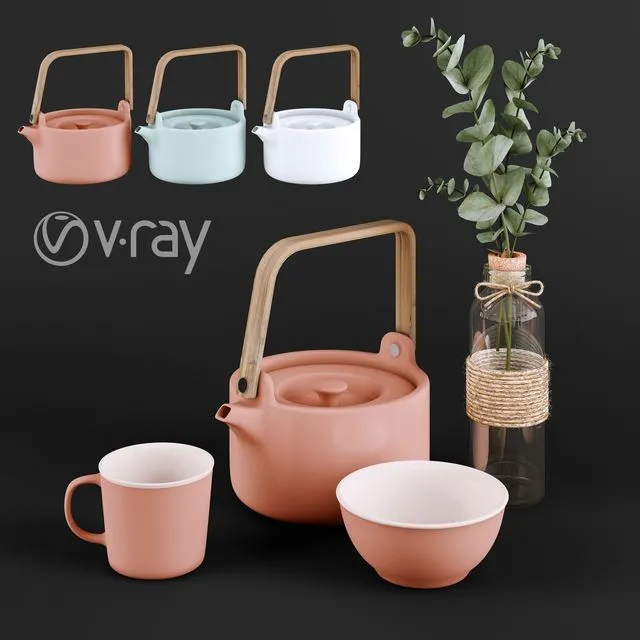 Theiere nature terra teaset 3D Model