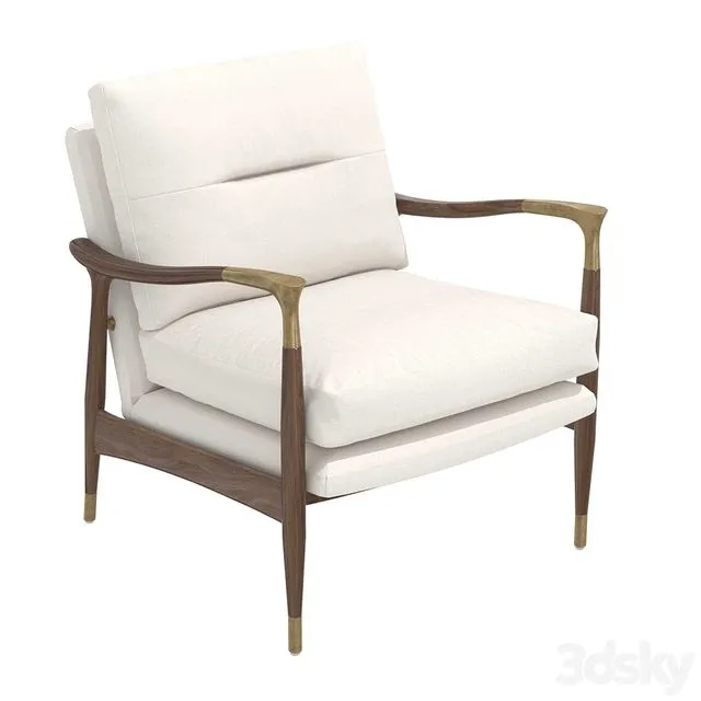 Theodore Arm Chair Natural Linen soho home 3D Model