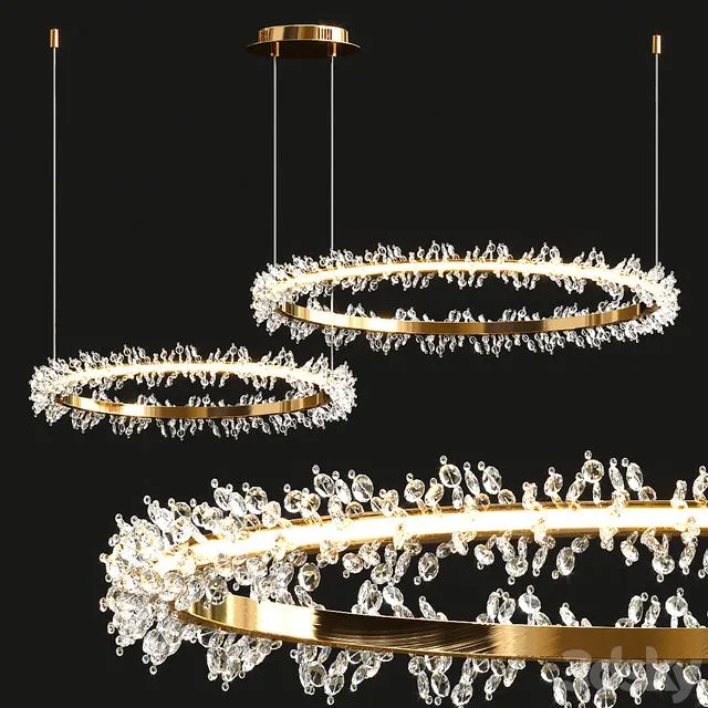 Thera two ring chandelier 3D Model