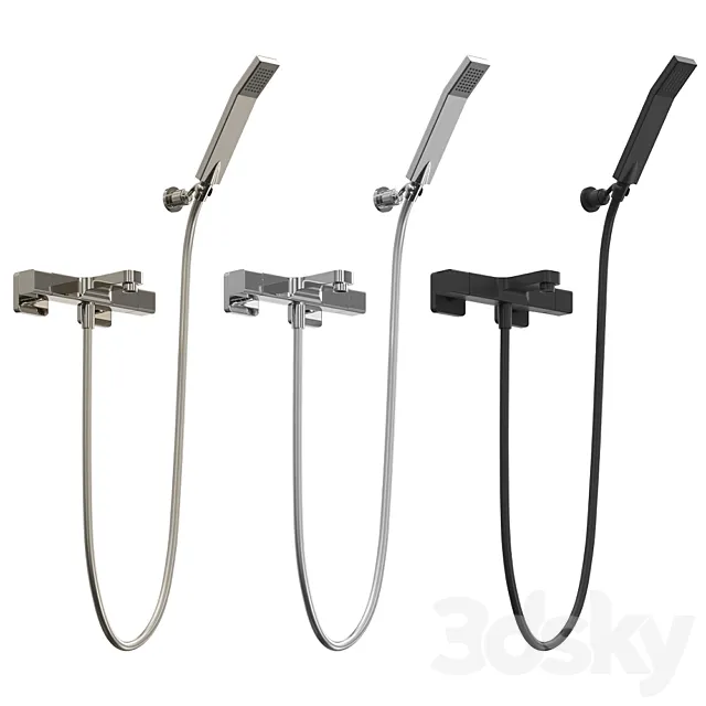 Thermostatic bath faucet with shower set Cisal Cubic 3DModel