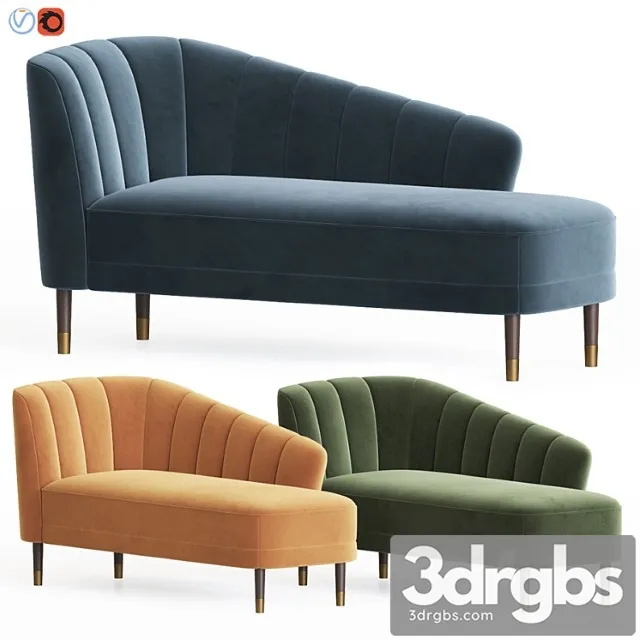 Theron chaise lounges the sofa & chair company 2 3D Model Free