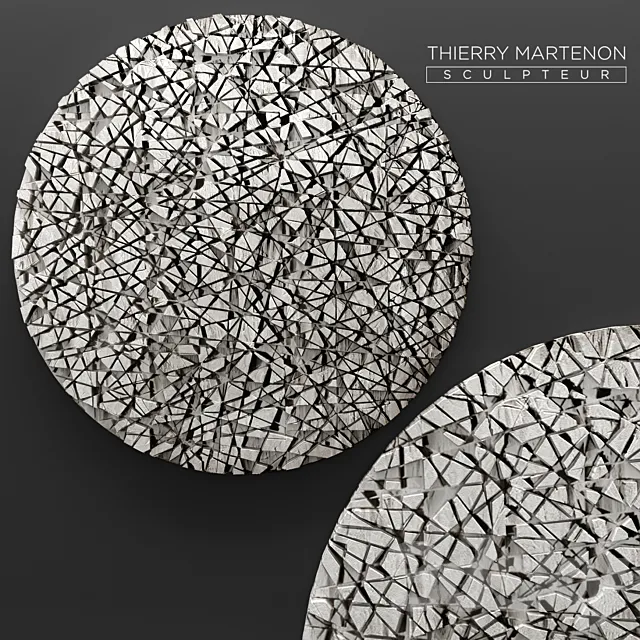 Thierry Martenon wall panel. figurine. carving. abstraction. modern art. art. round. wall. picture. stone 3DModel