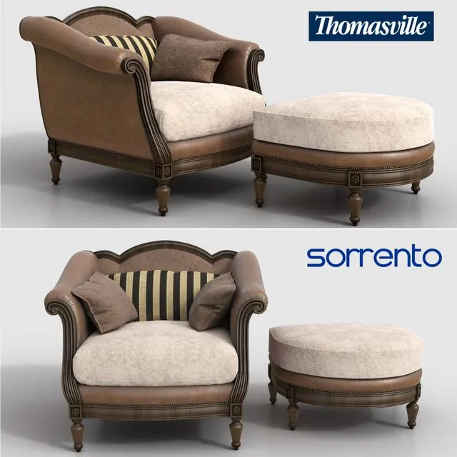 Thomasville chair and ottoman Sorrento 3D Model
