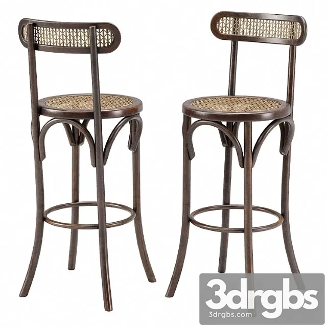 Thonet style bar stool 2 3D Model Free