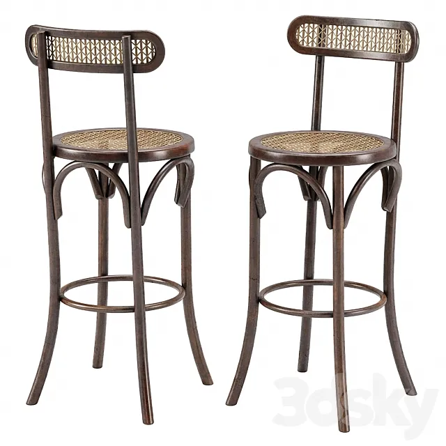 Thonet Style Bar Stool 3DModel