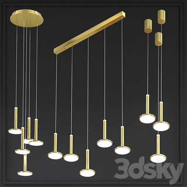 Three chandeliers palencia 3D Model
