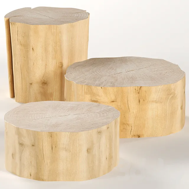 Three round coffee table stump. Free Download