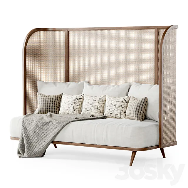 Three-seater garden sofa CV33 High back _ Triple rattan sofa Free Download