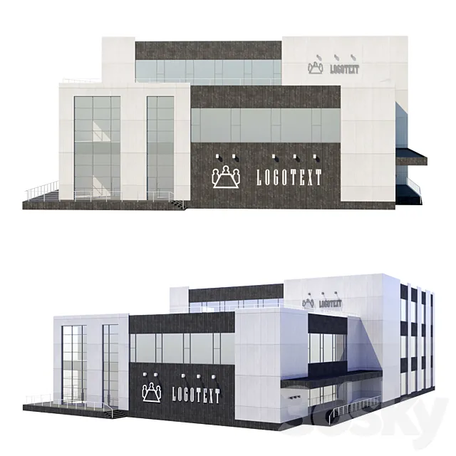 Three-story office building Free Download