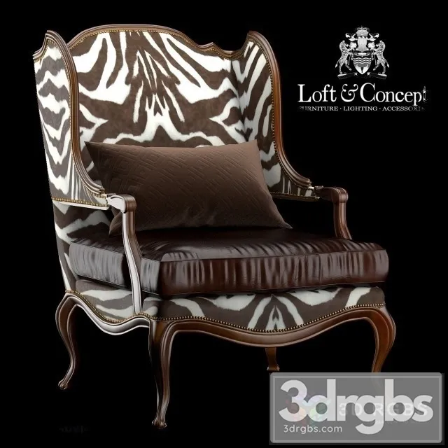 Throne Zebra Armchair 3D Model Free
