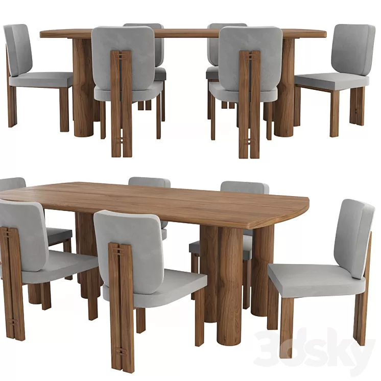 Throop Table and Dining Chair 3D Model Free