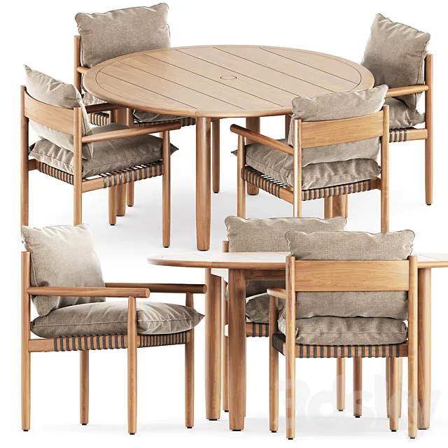 Tibbo Armchair and dining round table by Dedon Free Download