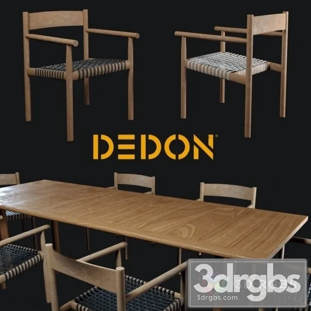 Tibbo Dedon Table and Chair 3D Model Free