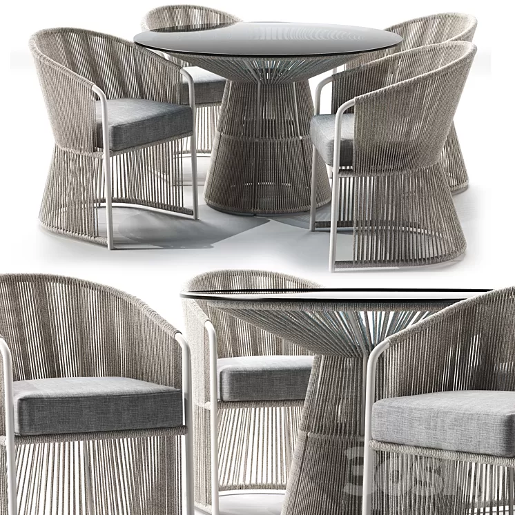 Tibidabo Table and Tibidabo Dining Armchair 3D Model