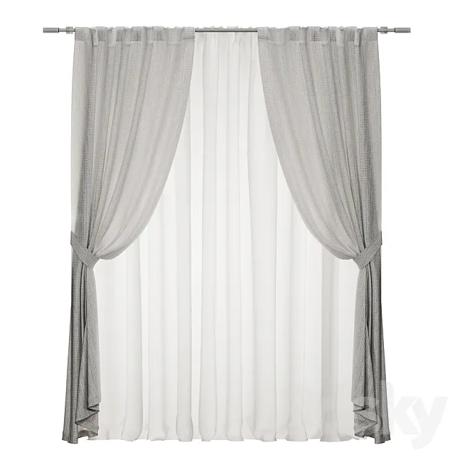 Tie-down curtains 3D Model