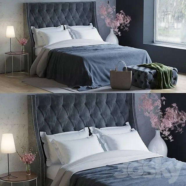 Tiffany bed decor 3D Model