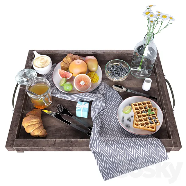 Tiffany breakfast set 3D Model