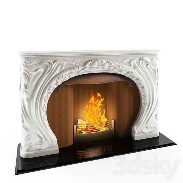 Tiffany Fireplace 3D Model