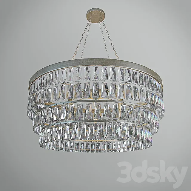 Tigermoth Clear Crystal Shallow Chandelier 3D Model