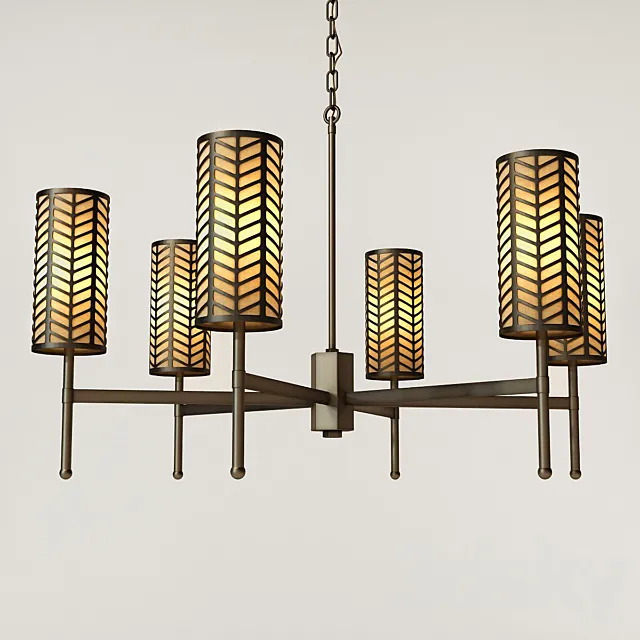 Tigermoth lighting-Stem chandelier with lattice 3D Model