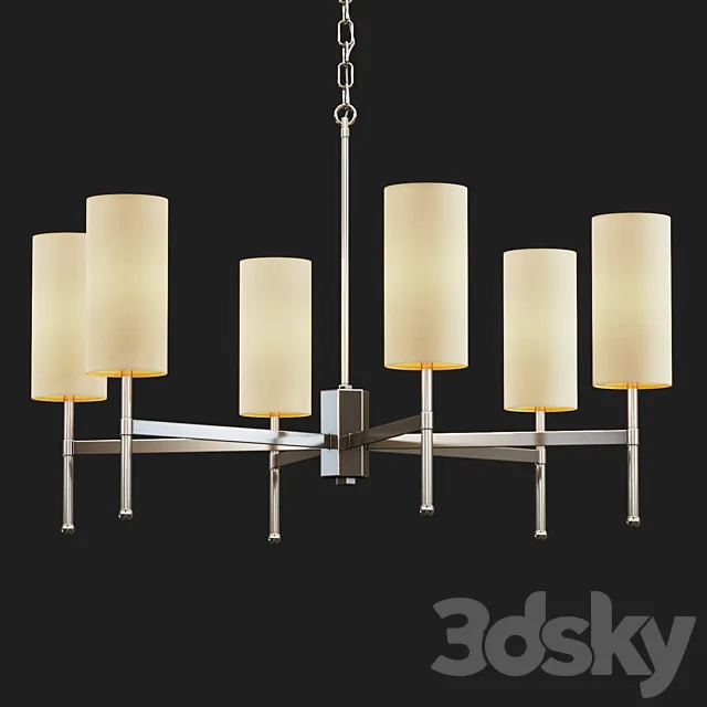 Tigermoth lighting - Stem chandelier with silk 3D Model