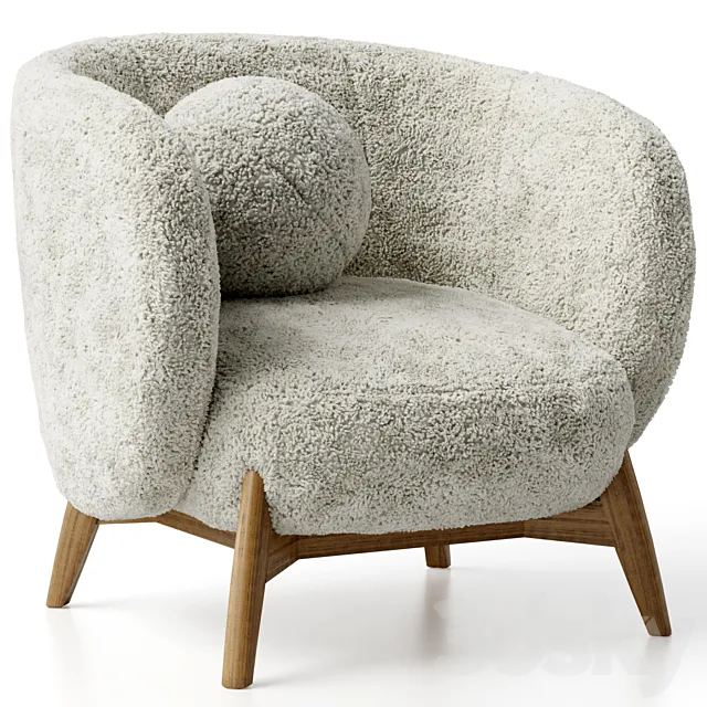 Tilar Cozy White Chair 3D Model