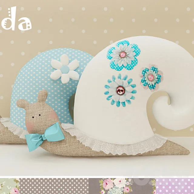 Tilda Snail soft toy 3D Model