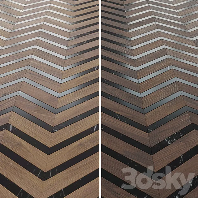 Tile Atlas Concorde. Marble Chevron 3DModel