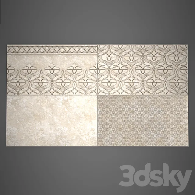 Tile AZULEJO EL MIJARES 28x50 3D Model