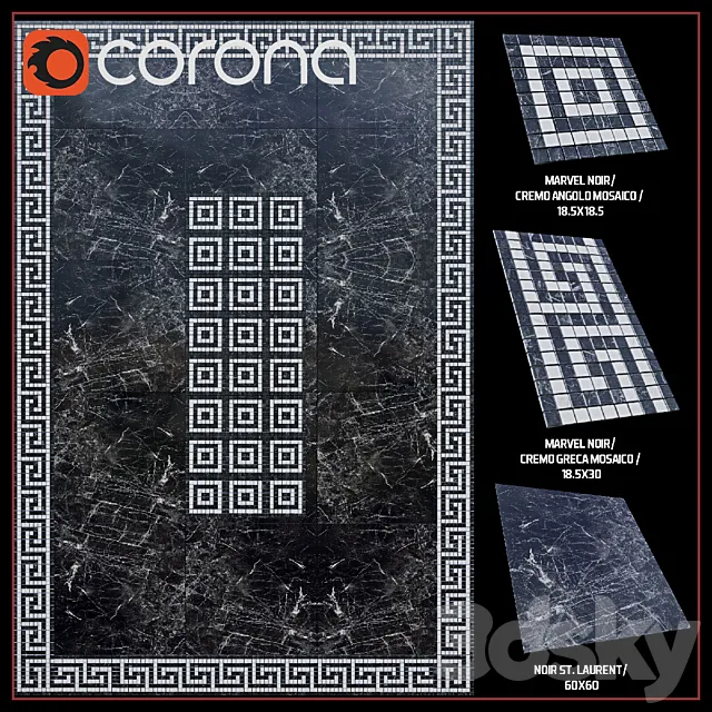 Tile collection Marvel Pro Floor Design 3D Model