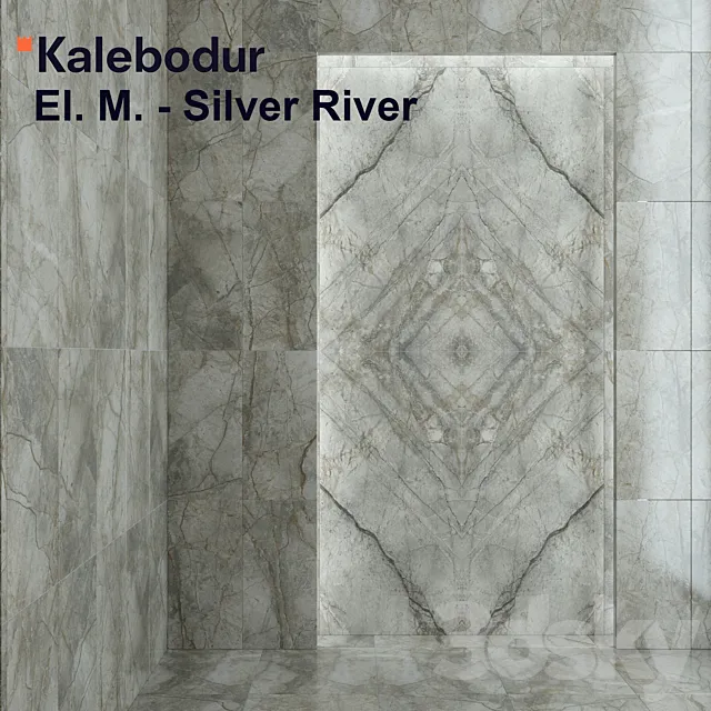 Tile Kale Elegant Marbles - Silver River 3DModel