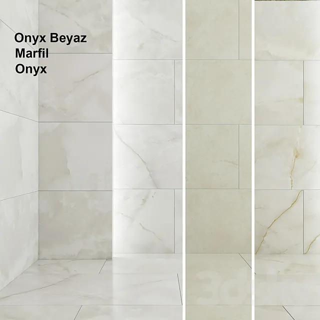 Tile Kale Marfil Onyx Beyaz 3D Model