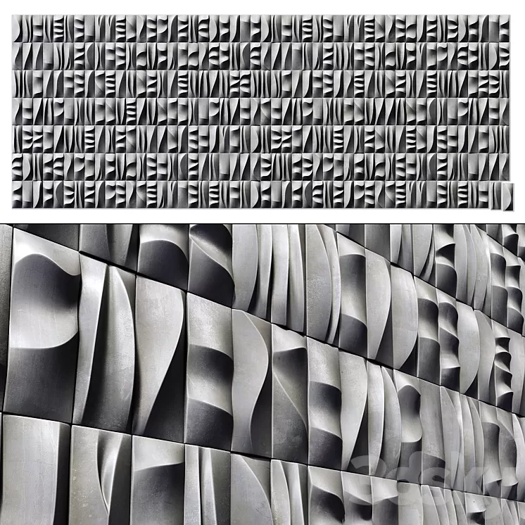 Tile line curve decor n2 3D Model