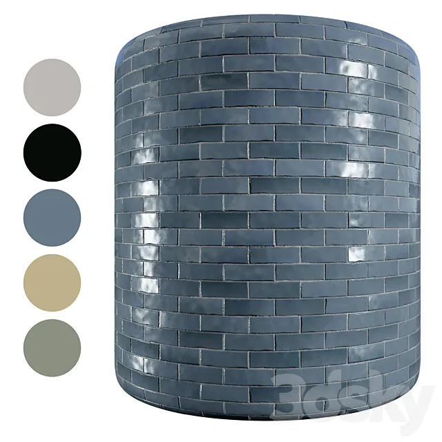 Tile Moroccan Zellige Set 17 3D Model