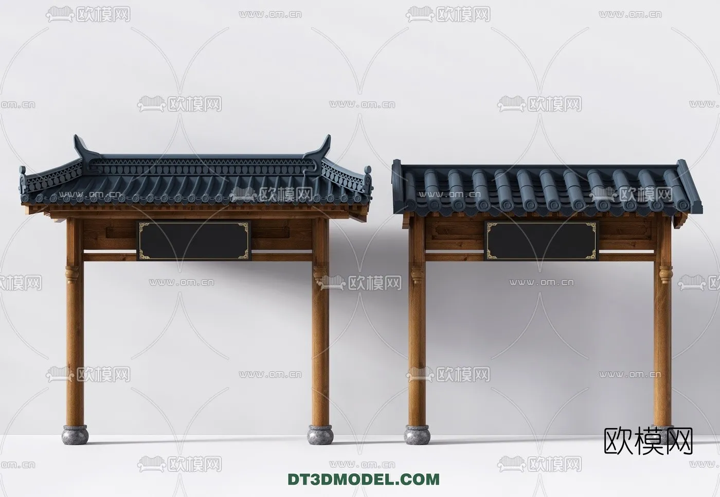 Tile Roof 3D Models - Chinese Style - 004