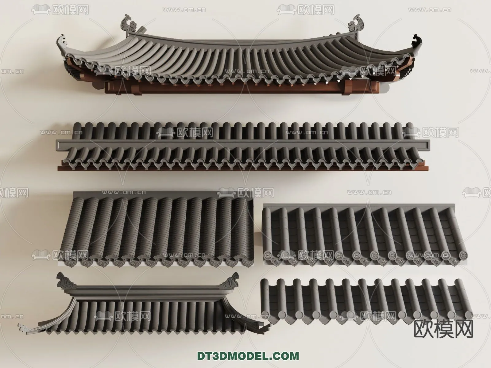 Tile Roof 3D Models - Chinese Style - 012