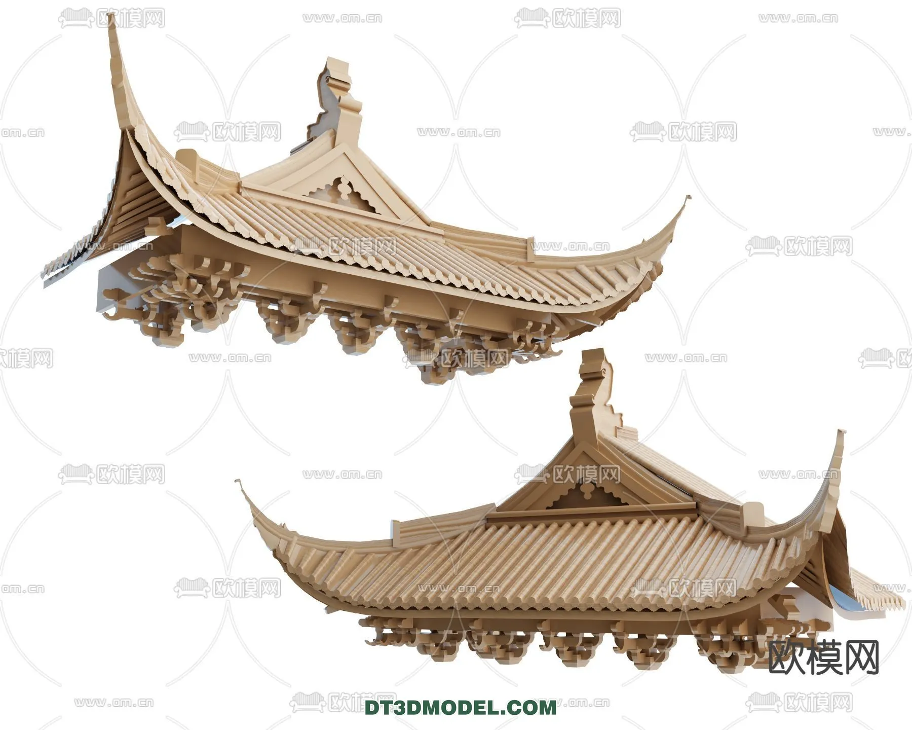 Tile Roof 3D Models - Chinese Style - 014